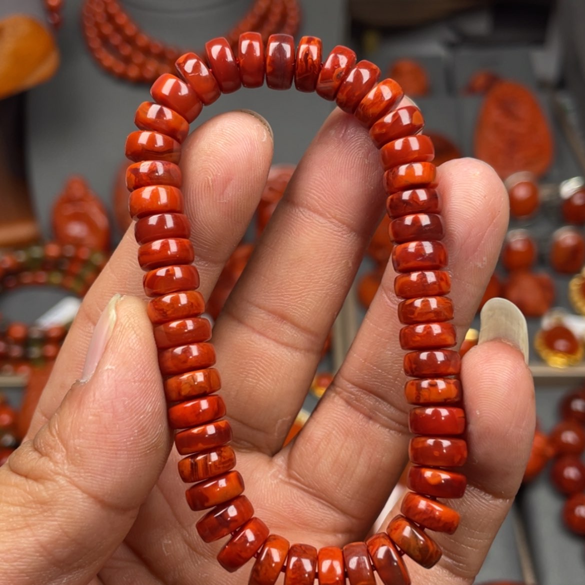 【闪购商品】南红玛瑙珠宝奇石未镶嵌单圈8