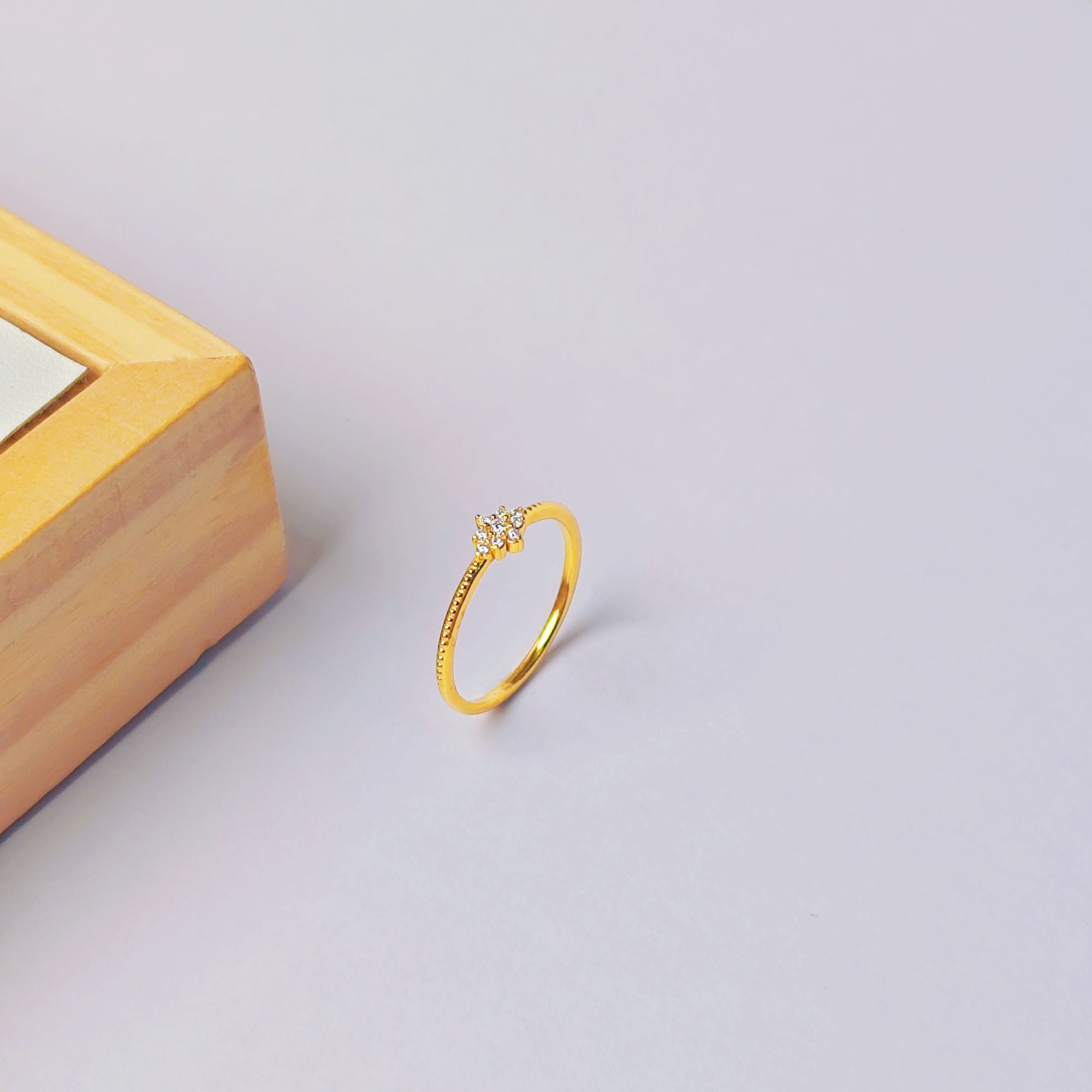 6D足金999黄金雪花戒指女 ins风 小众设计送女友闺蜜 复检+证书