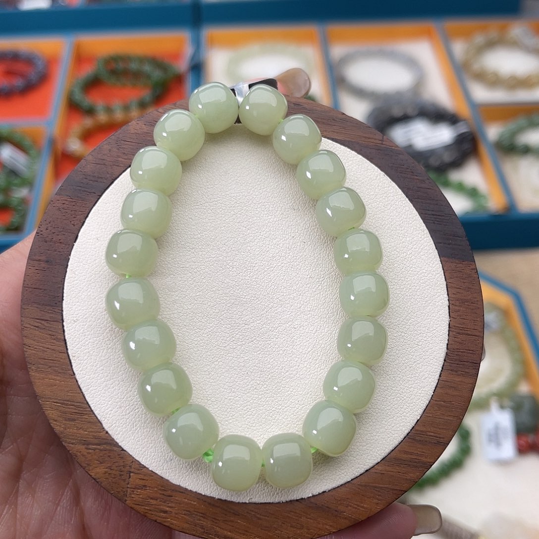 和田玉未镶嵌手串Z19卡9×10