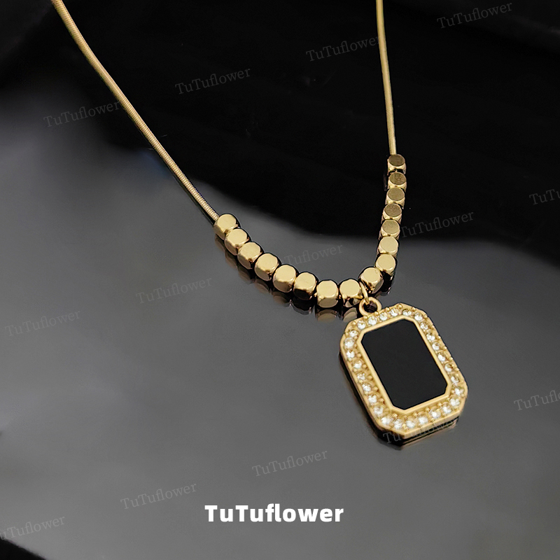 TuTuflower 钛钢项链 复古搭配轻奢锁骨链 精致小众百搭颈链 