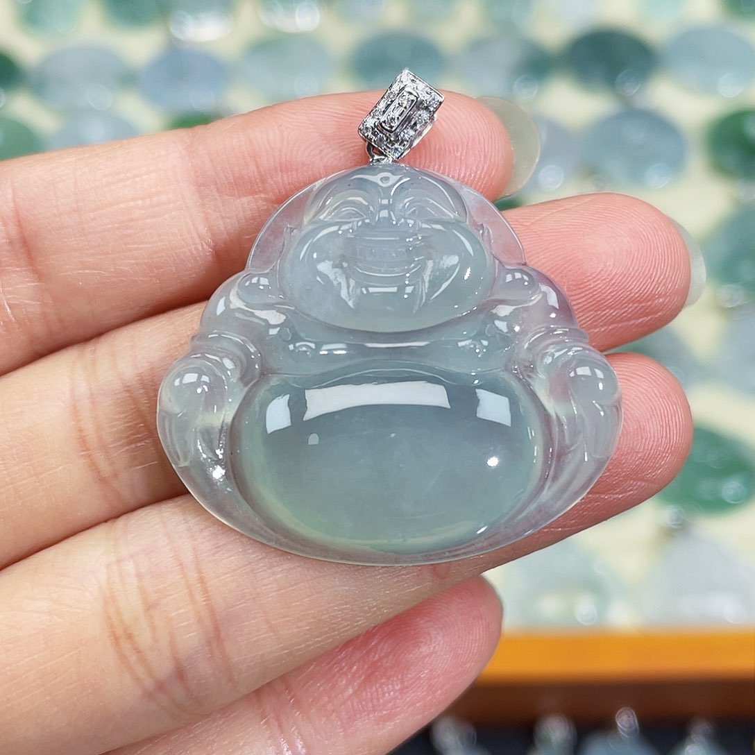 翡翠颈饰18K金镶嵌吊坠