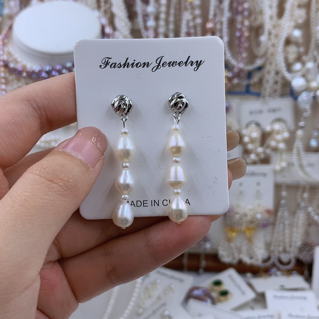 项链银S925镶嵌淡水珍珠