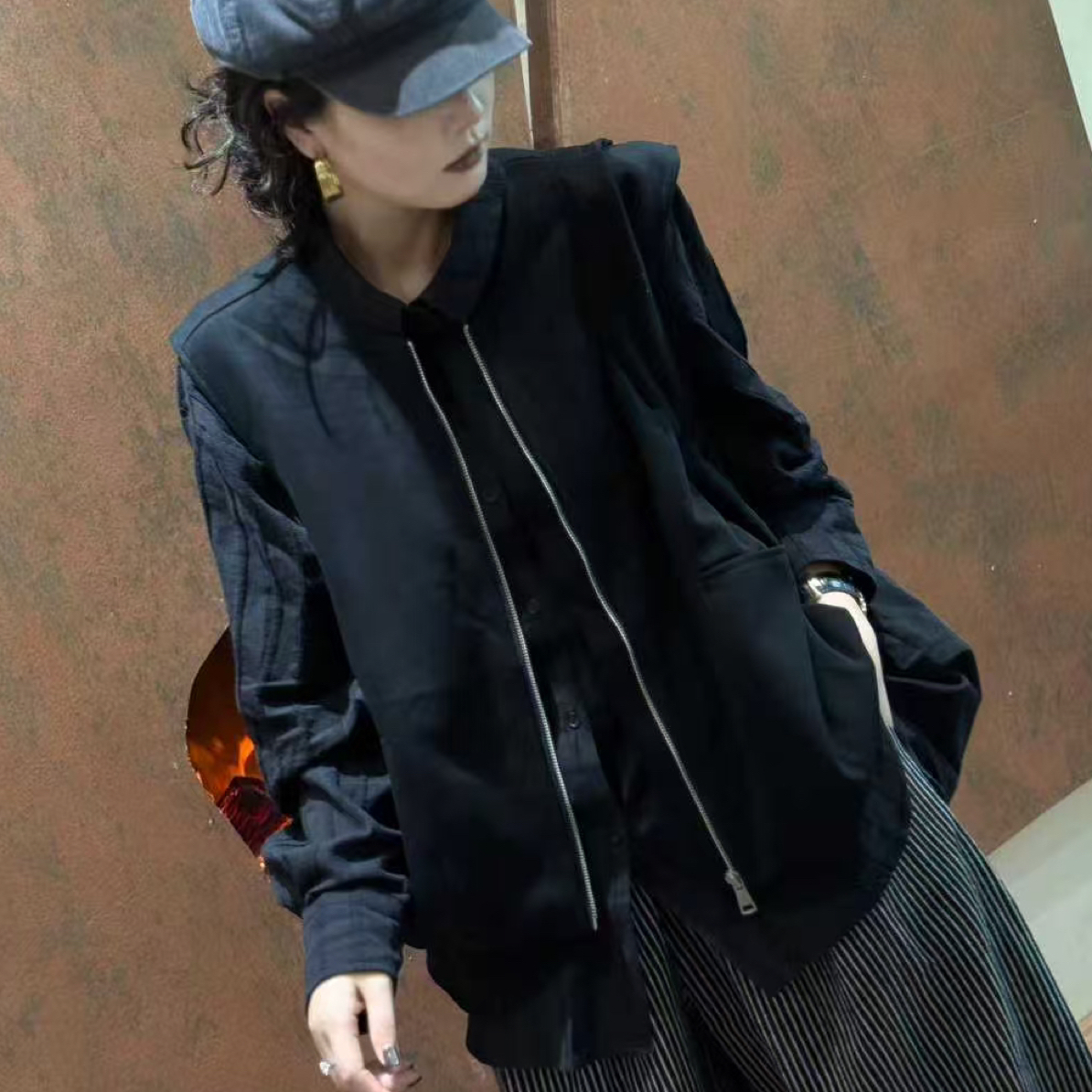 短外套马甲运动女拉链休闲薄款韩版连帽开衫无袖刺绣秋季