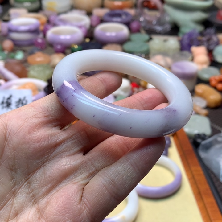 石英岩玉未镶嵌紫白50.3