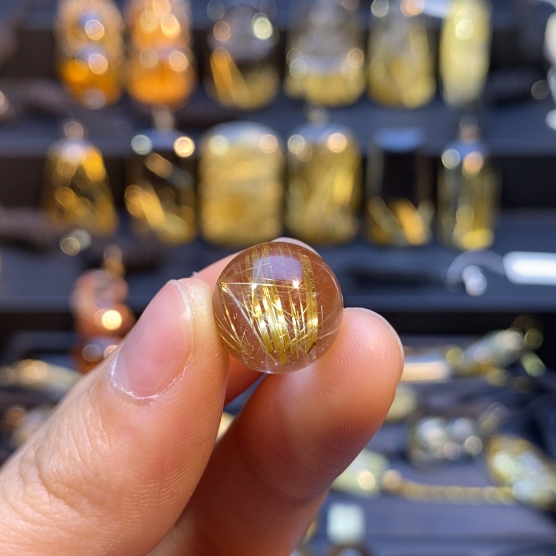 水晶珠宝半成品未镶嵌福****b钛晶单珠