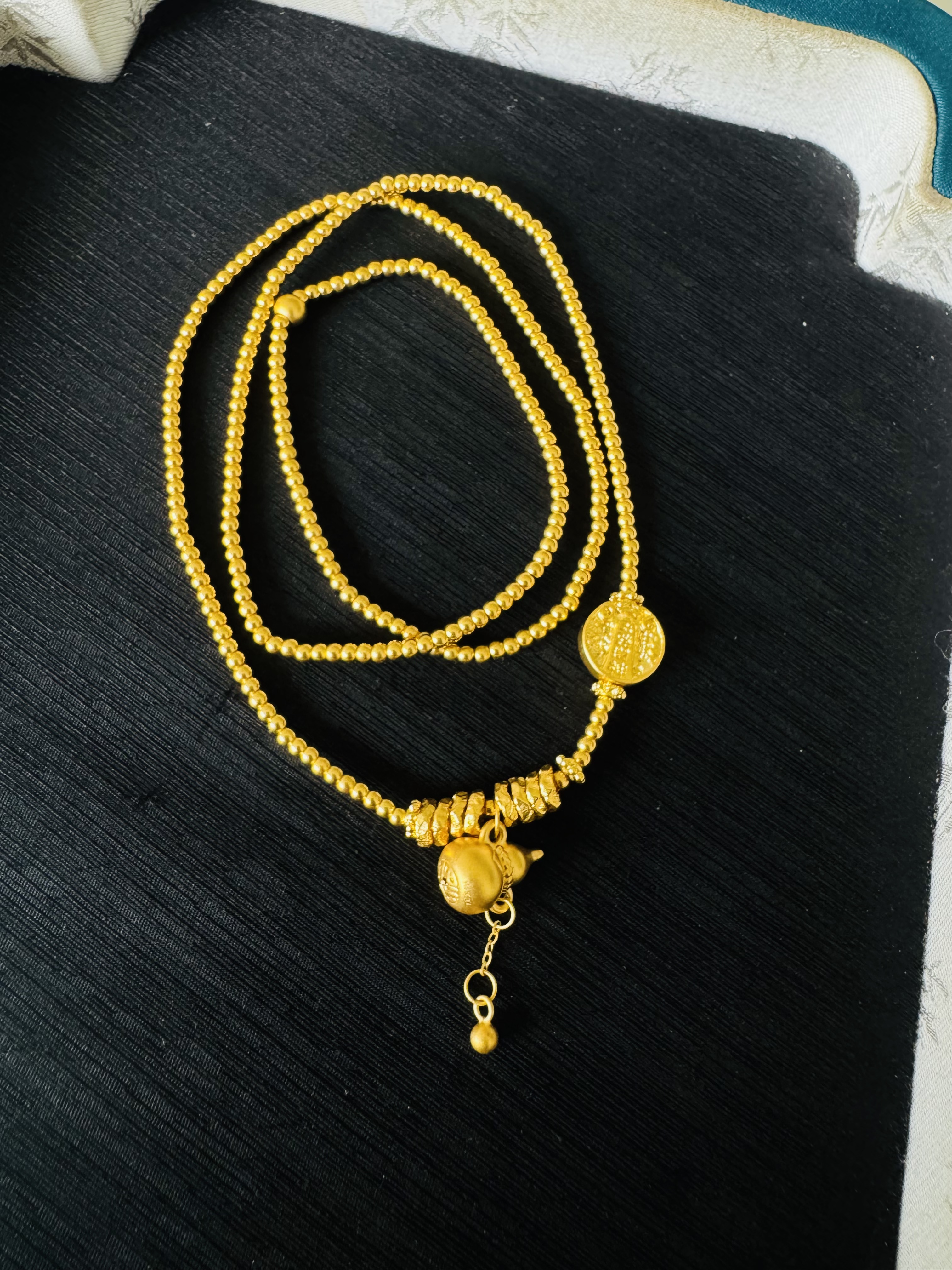 足金卡2珠＋葫芦三圈时尚精美爆款ZB30122