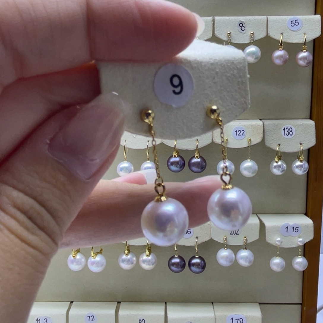 淡水珍珠耳饰银S925镶嵌