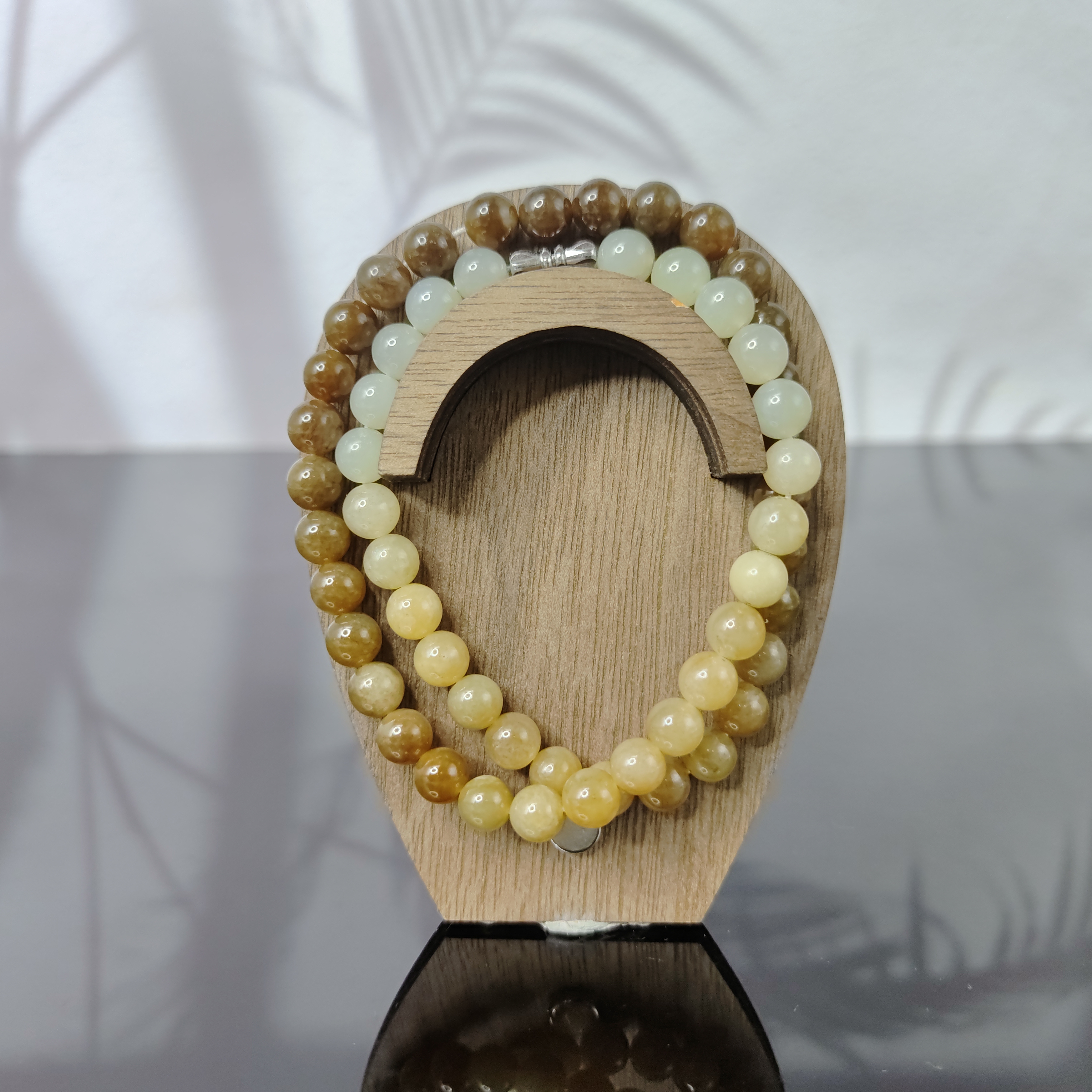 T和田玉渐变圆珠项链（卡8）1292