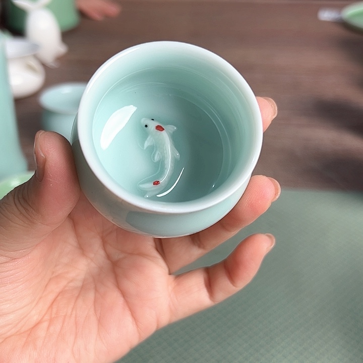 龙泉云间青瓷小米茶器