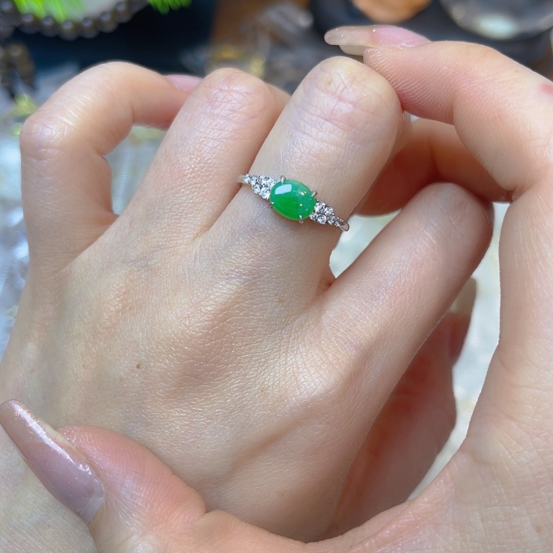 翡翠银S925镶嵌戒指