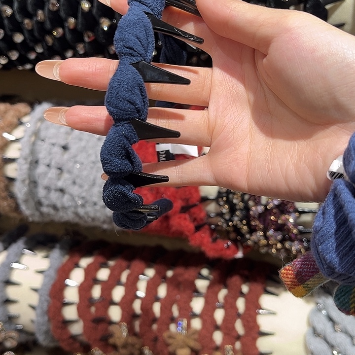 布艺铁合金蓝色发箍