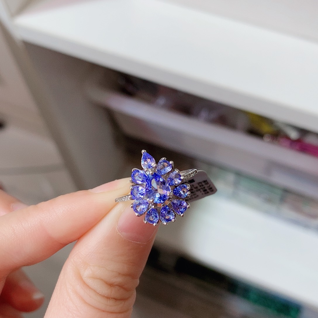 坦桑石戒指银S925镶嵌