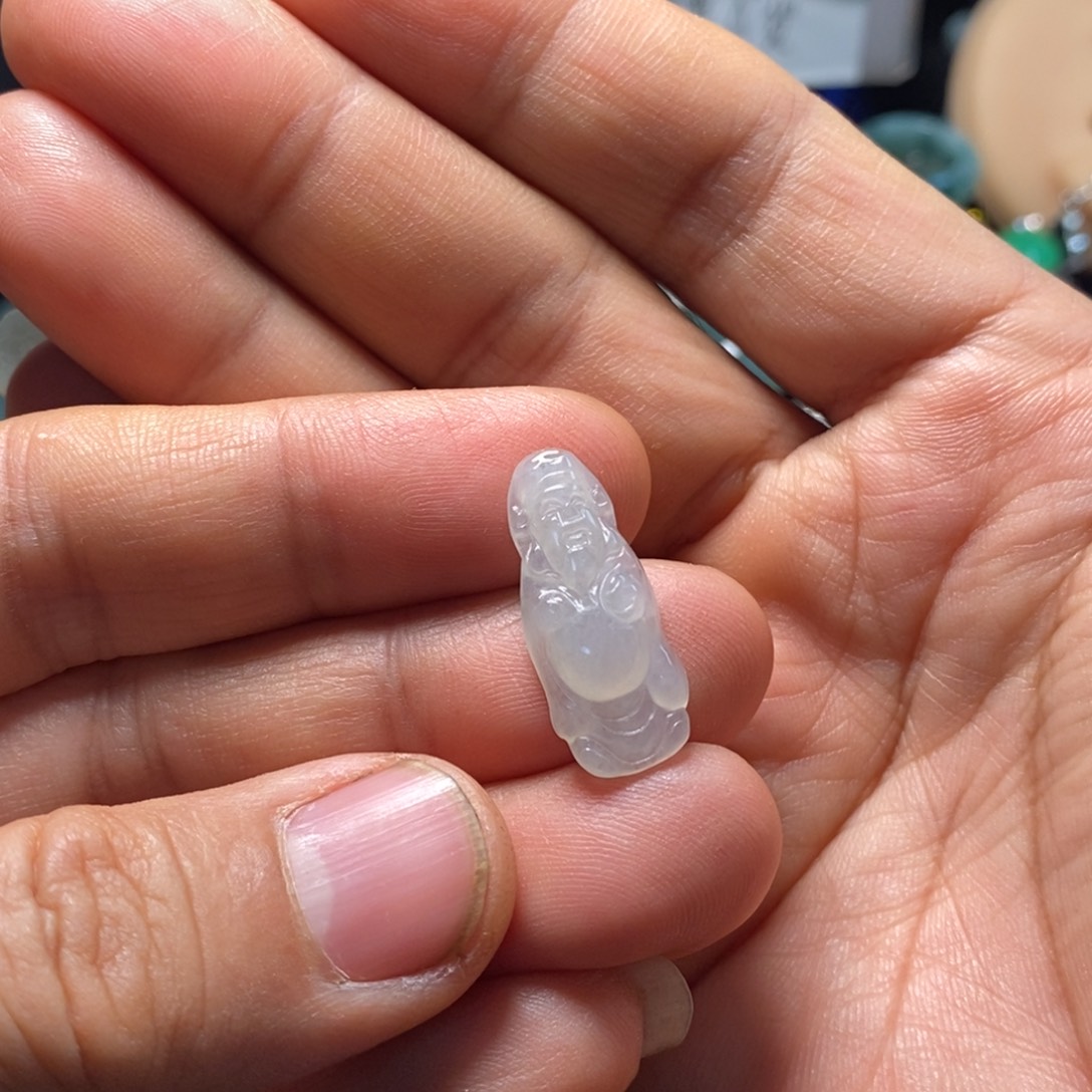 翡翠未镶嵌颈饰天然缅甸翡翠A货冰胶财爷爷吊坠