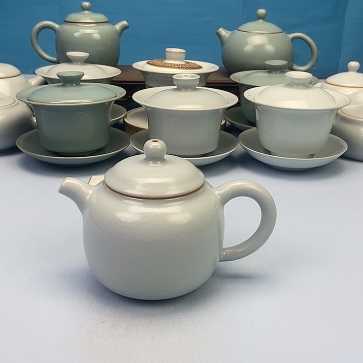 壶仿古月白龙蛋壶原矿原釉原产地