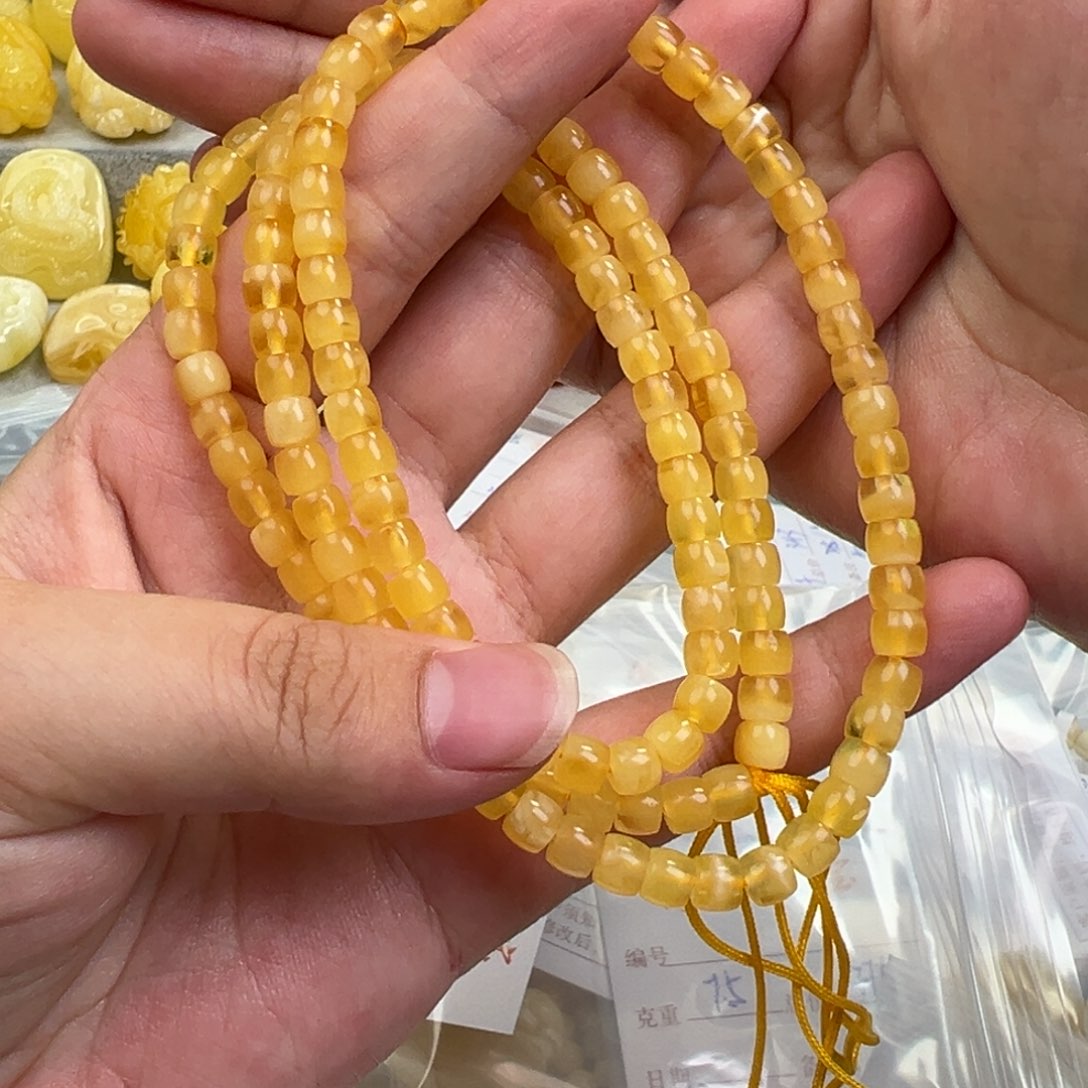琥珀手链未镶嵌 6+直切