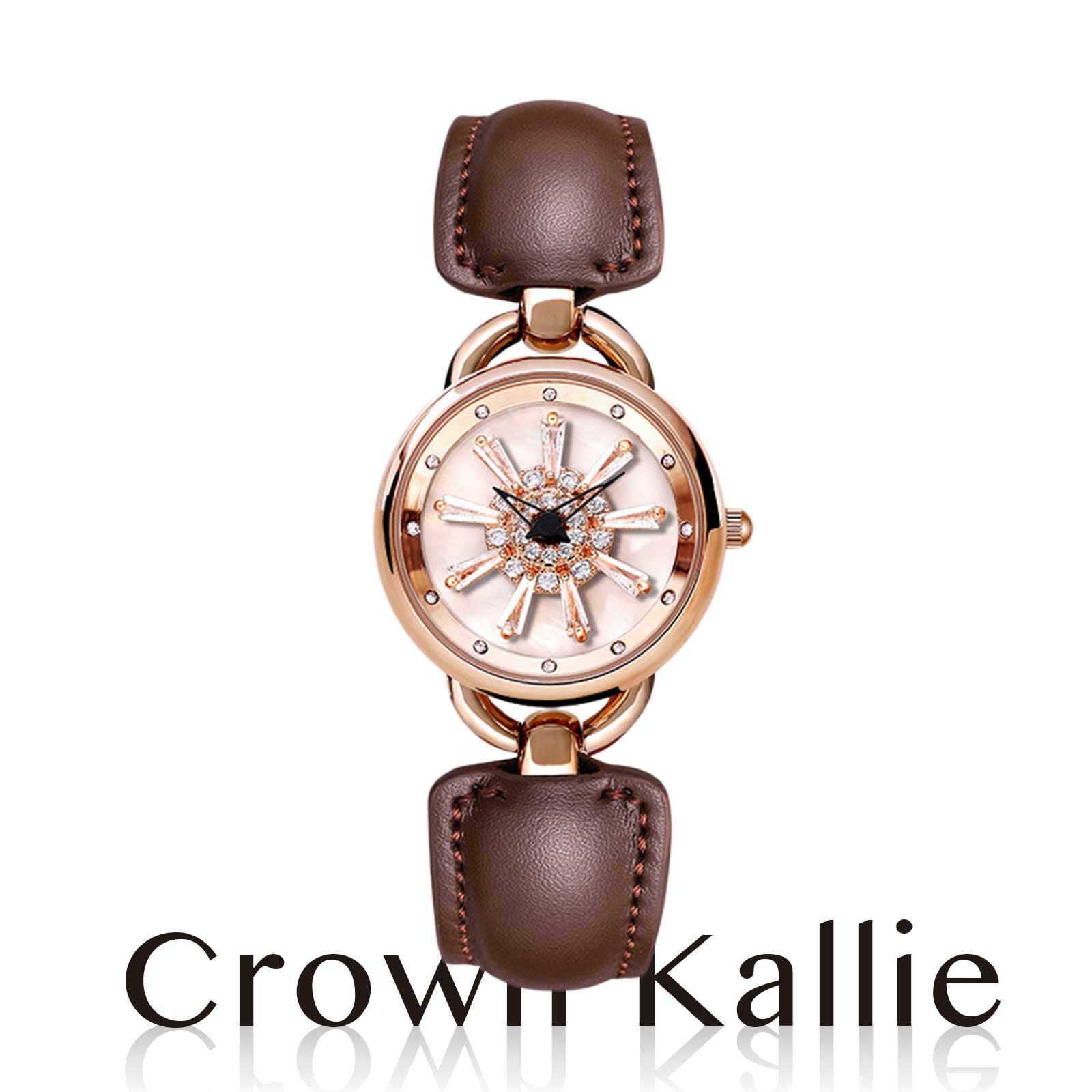 旋转浪漫雪花转运星复古时尚轻奢百搭镜面精致女士气质腕表k04