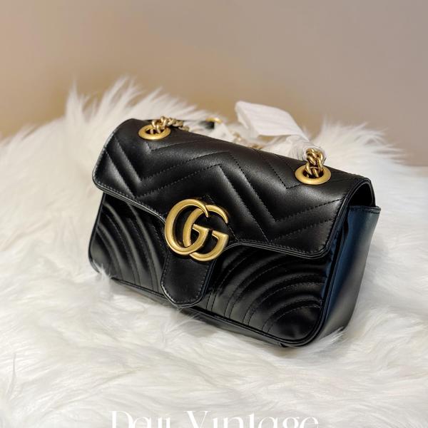 大吉中古/Gucci古驰黑金新款马蒙22斜挎包