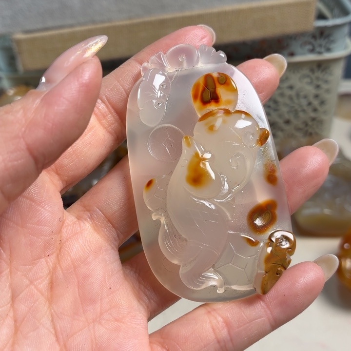 玛瑙/玉髓未镶嵌吊坠(不含链)