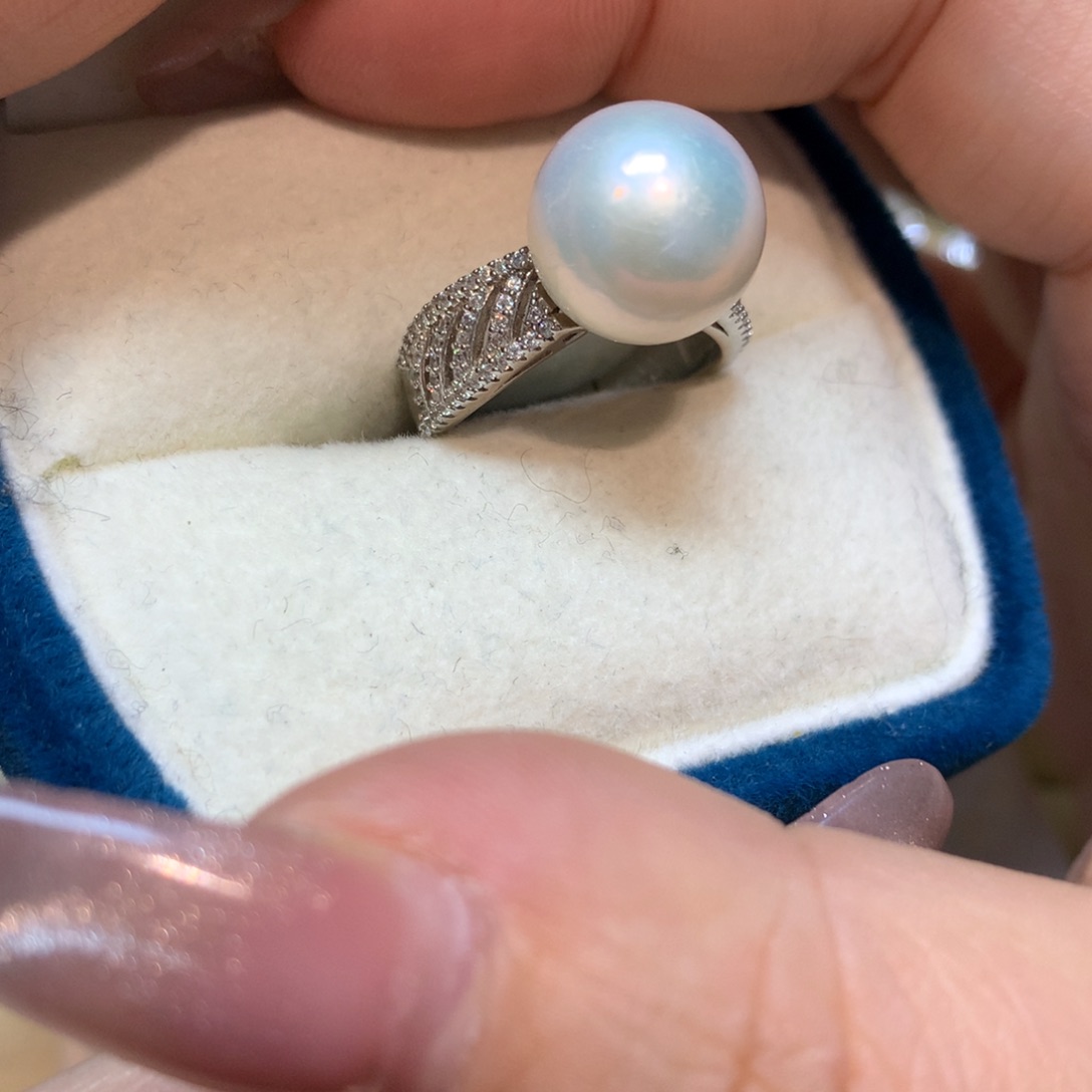 淡水珍珠戒指银S925镶嵌