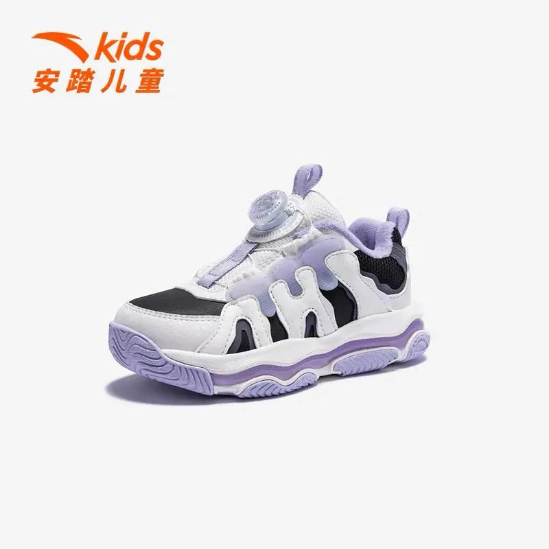 安踏儿童【3-9岁】女中小童板鞋冬季加绒舒适防滑防水潮流运动鞋