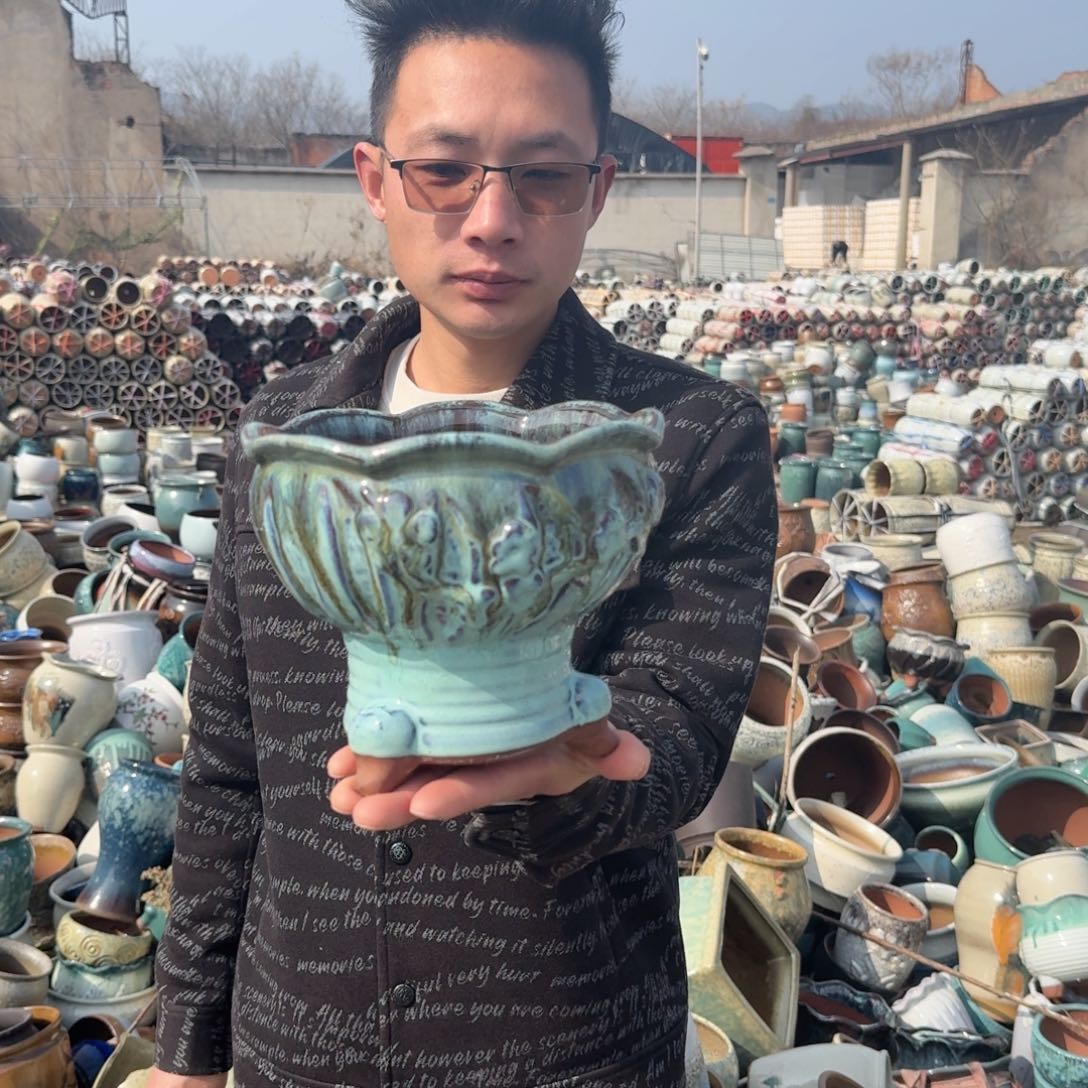 紫砂花盆瑕疵06一个一个