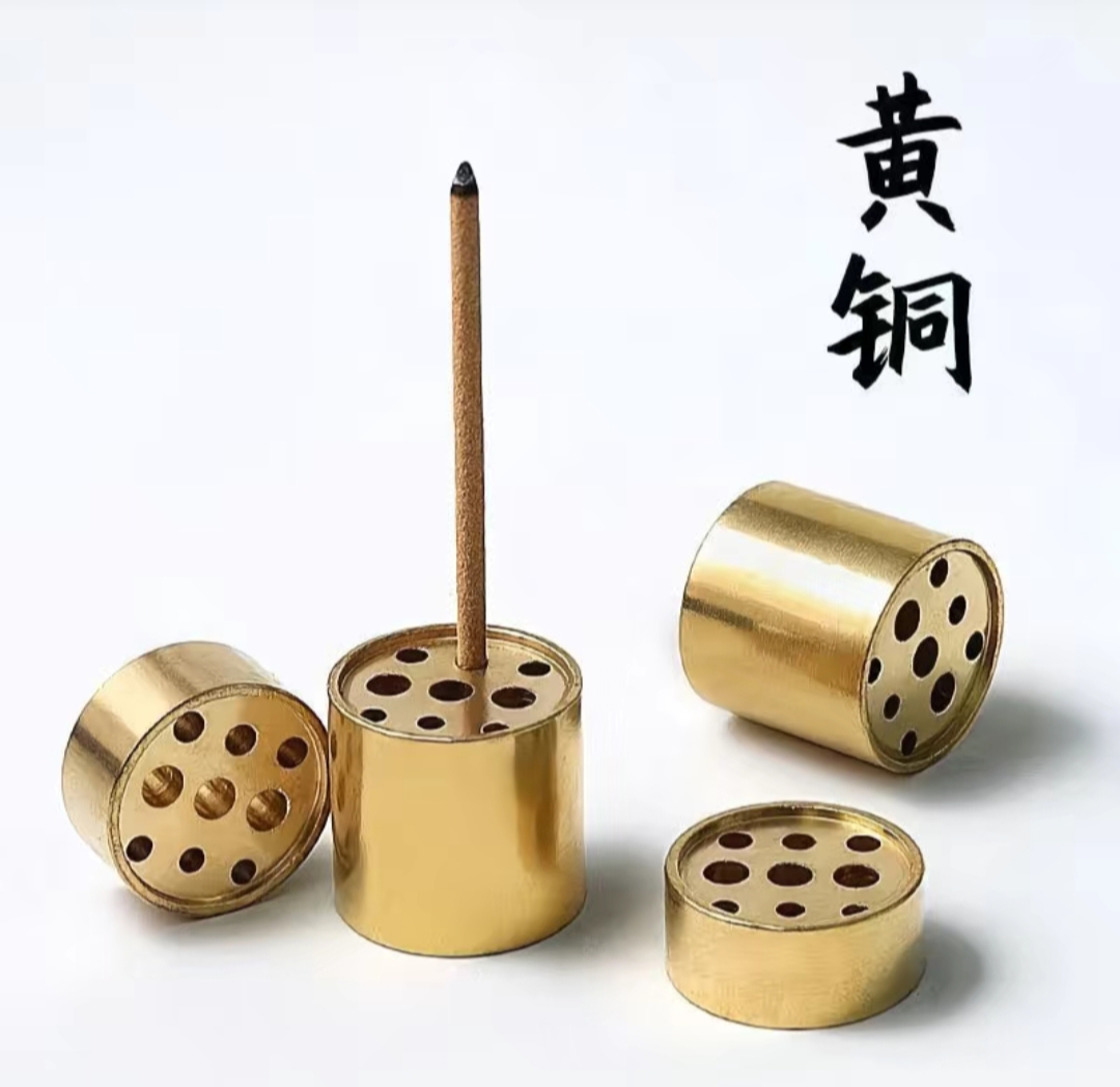 黄铜香插香炉用品实用稳定香插家居用品大号实心加厚