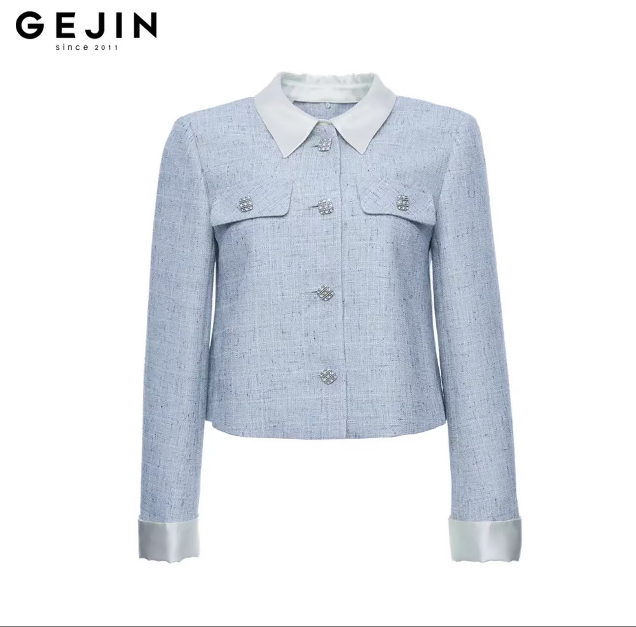 GEJIN/歌锦2025早春新款轻奢气质设计小香风套装上衣91125900121