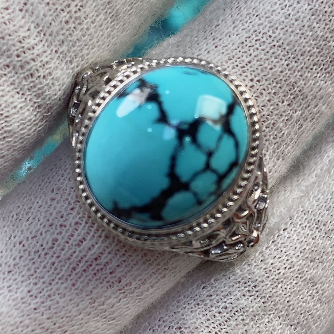 绿松石珠宝奇石银S925镶嵌丨****丶