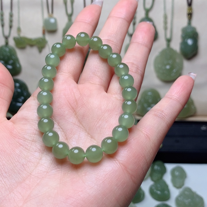 和田玉手串未镶嵌首*