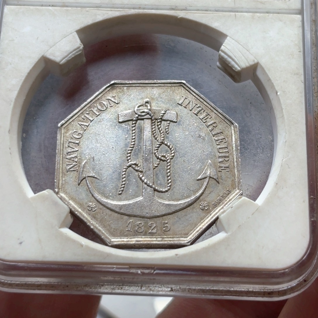 银Ag900法国八角银币