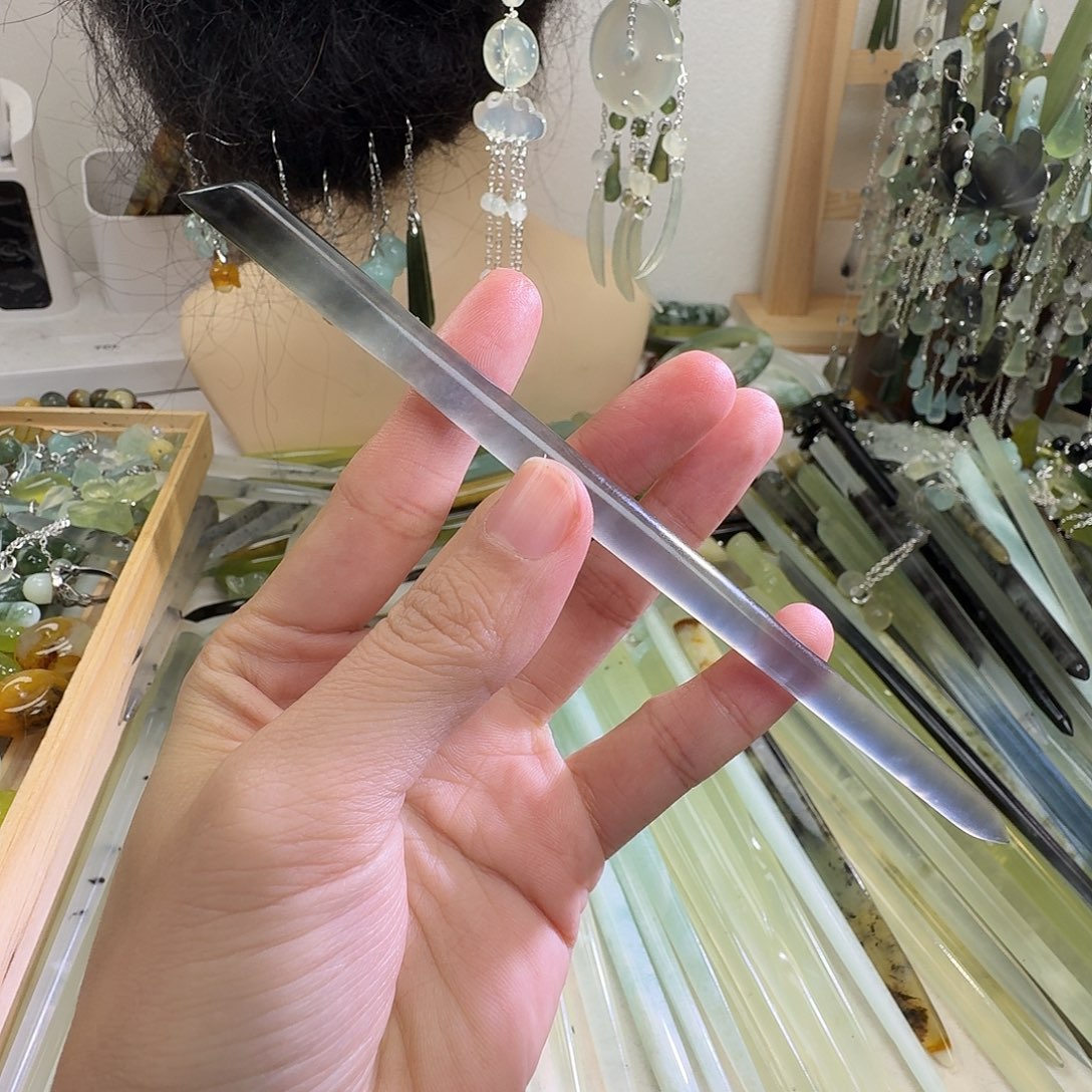 蛇纹石玉合金发饰