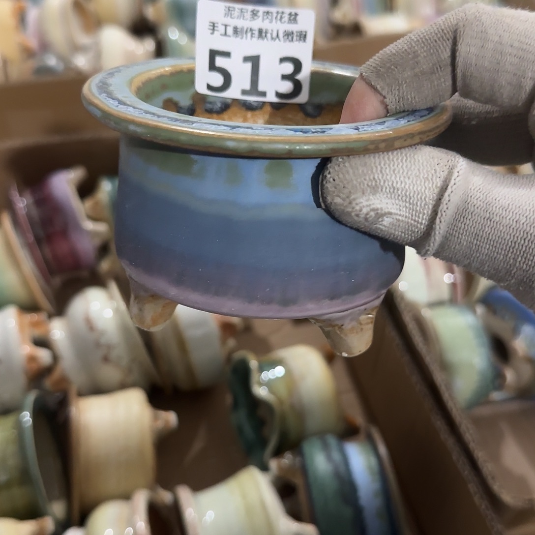 瓷片景德镇手工花盆