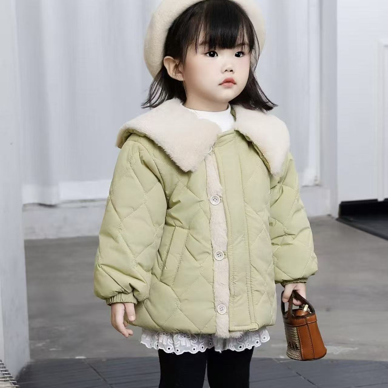 山系加厚棉服宝宝休闲棉袄洋气休闲风秋冬扣号直播间