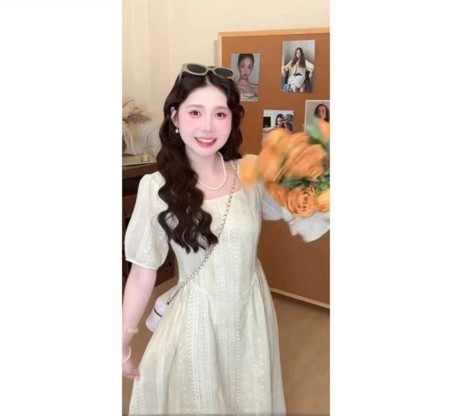 轻奢长裙奶樱杏梦连衣裙连衣裙长款夏季裙子女装
