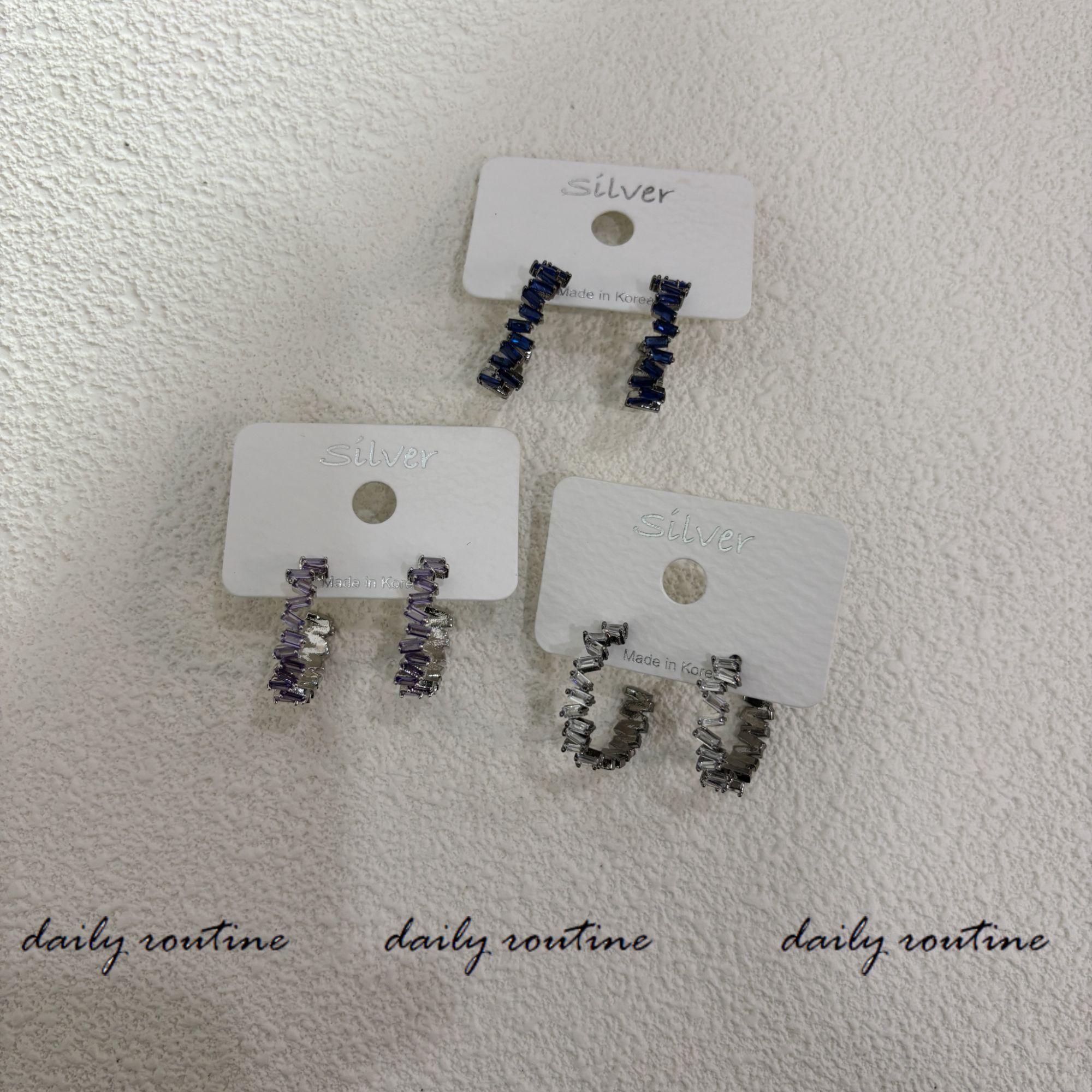 合金耳饰 【韩产】【重工】颜色特别设计感大气简约高级耳圈