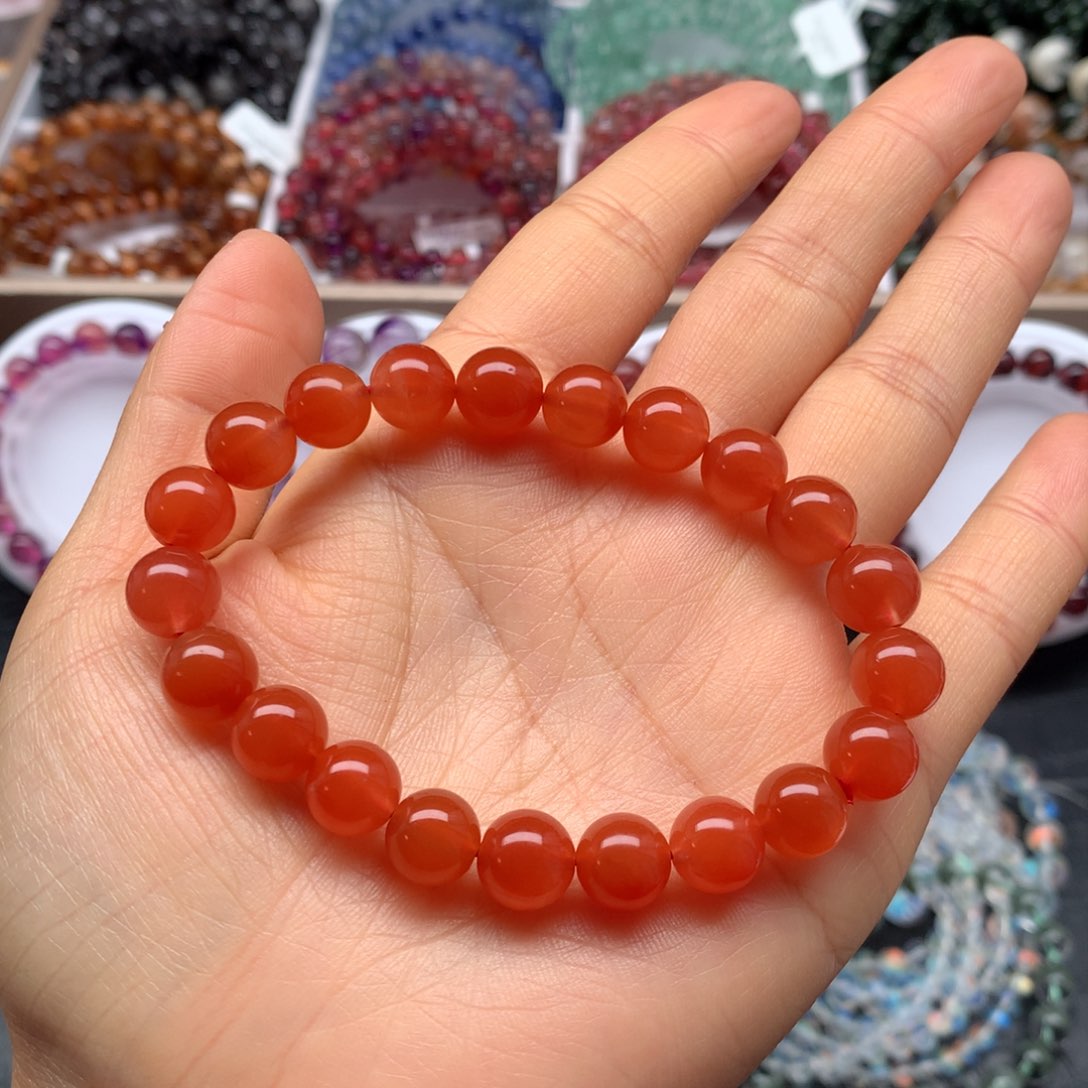 水晶手链未镶嵌满红兔毛9