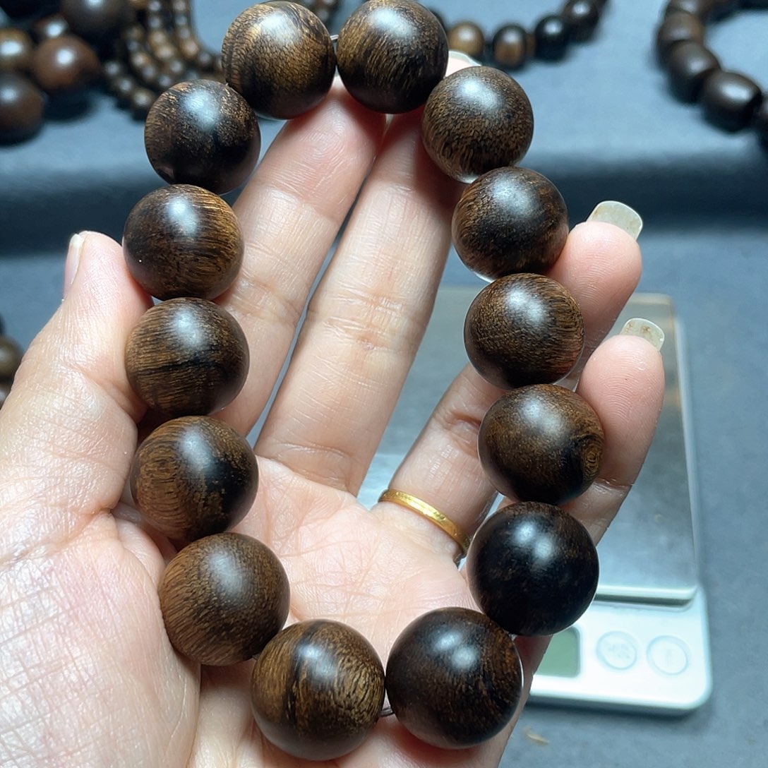 手串沉香木崔*尹富森红土瘤疤1.6*14颗