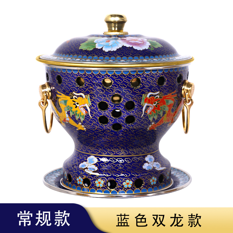 景泰蓝铜火锅燃环保油酒精一人分餐小火锅单人珐琅纯铜火锅炉商用