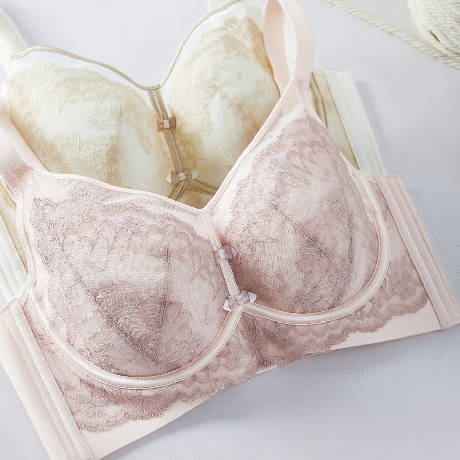 【花涧】超薄纸片C杯大胸显小调整型侧收副乳软钢圈防下垂上托文胸