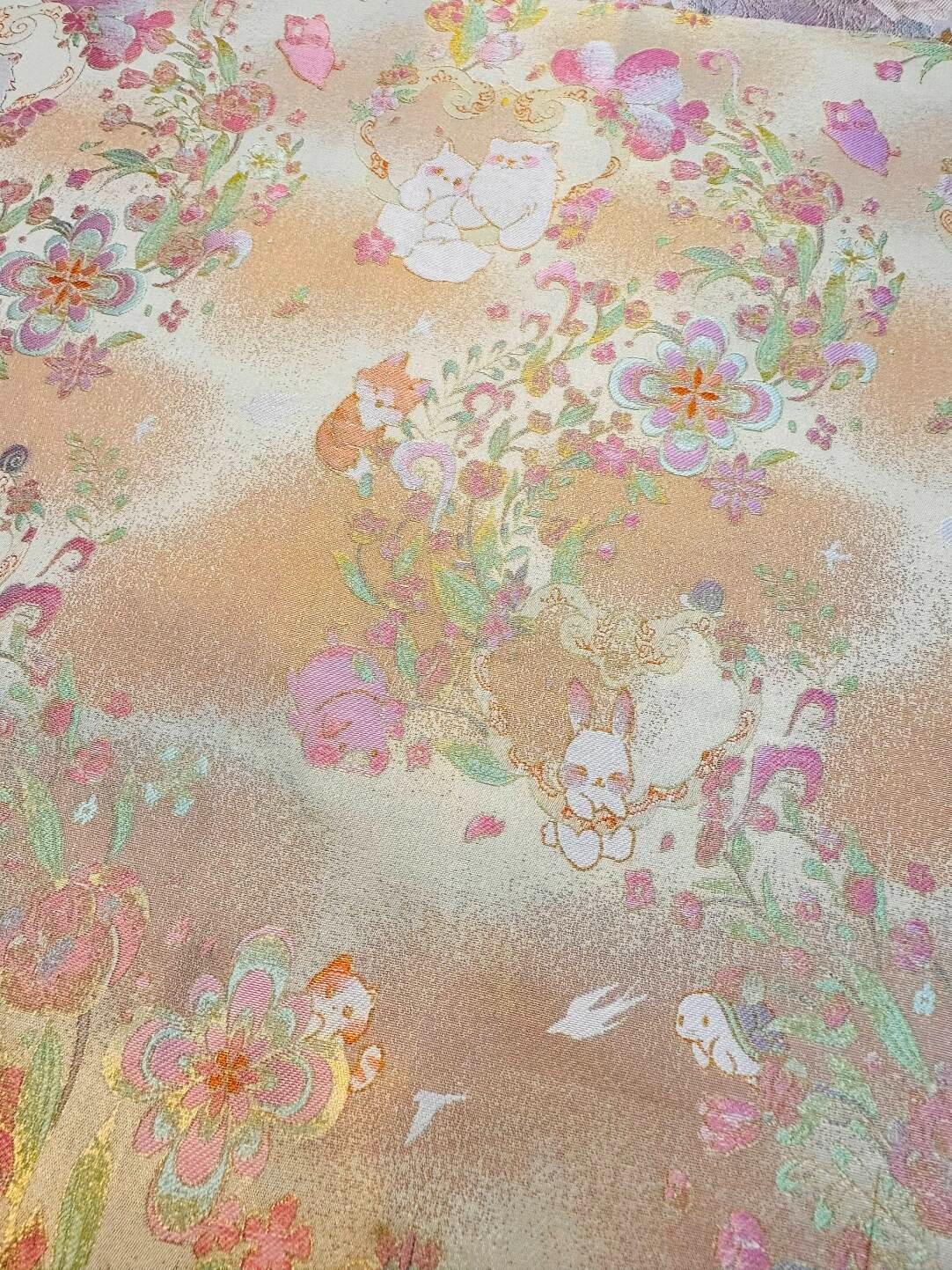 春日宴粉红色全丝名家宋锦李德喜宋锦品牌宋锦手作做包包发夹葫芦