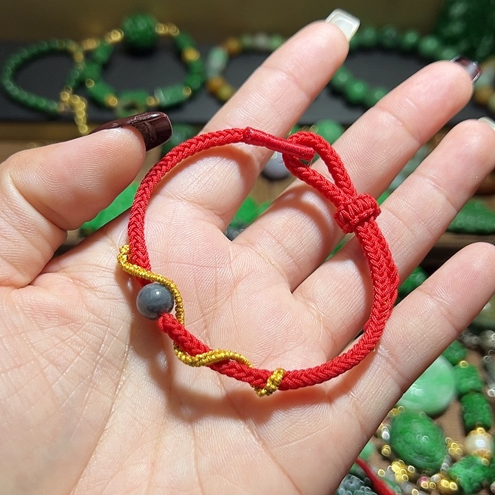 翡翠手绳未镶嵌翡翠转运红绳