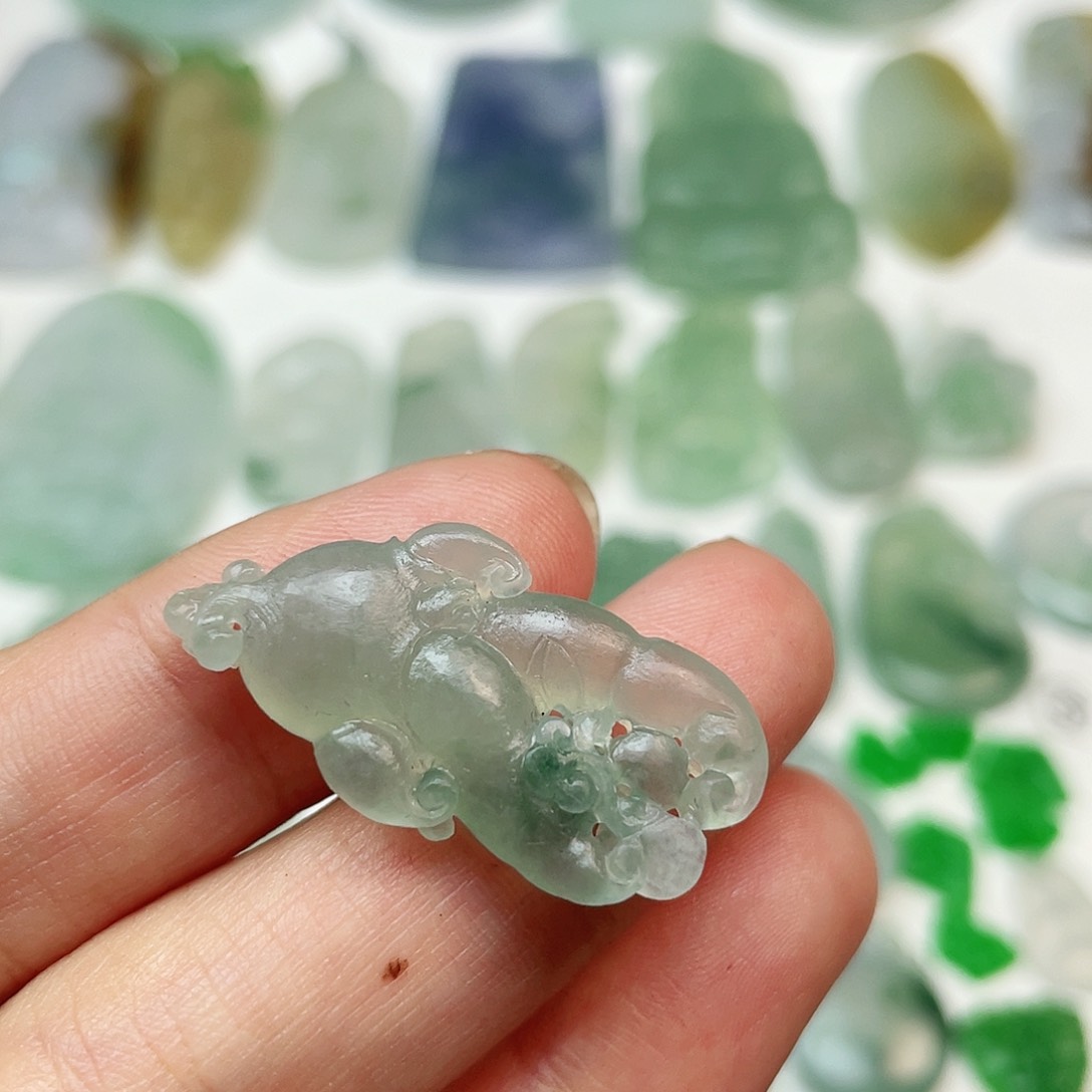 定制翡翠未镶嵌福寿瓜