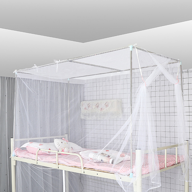 学生宿舍上铺蚊帐防尘顶0.9米单人床男女寝室侧开门纱帐子支架