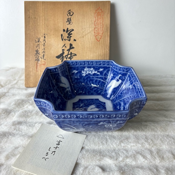 深川制16cm白鹭方钵