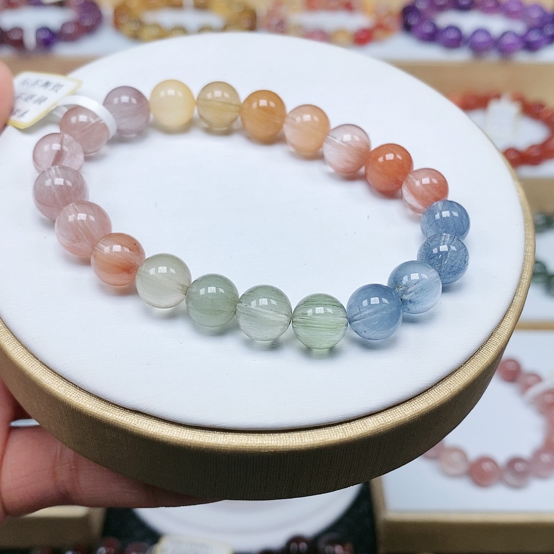 水晶手串未镶嵌没*气彩兔毛8.