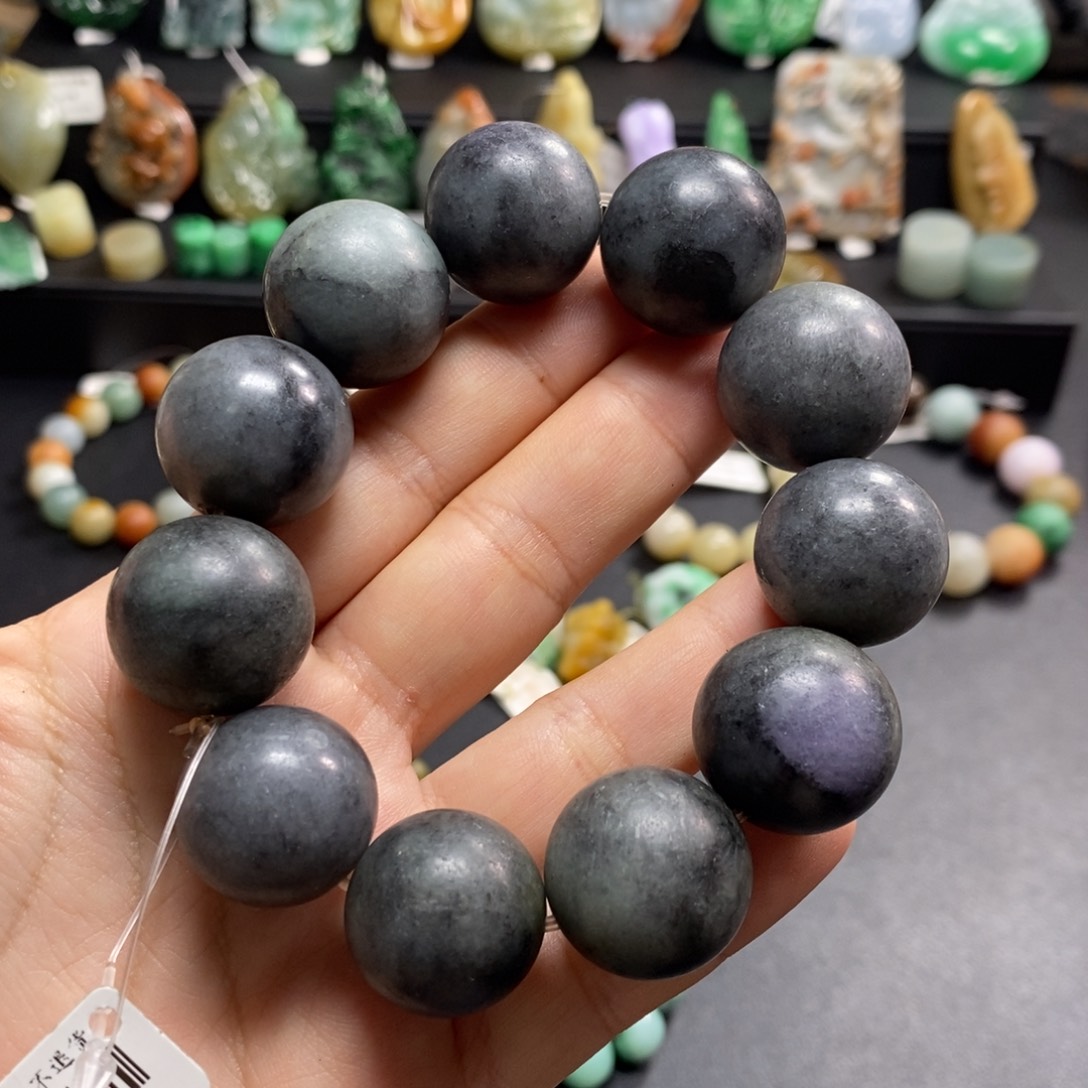 翡翠未镶嵌手串卡19+