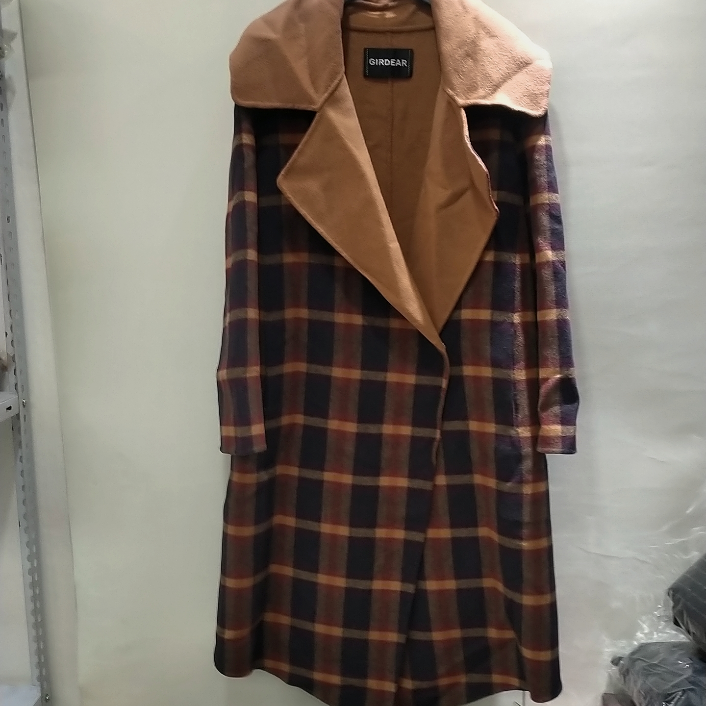 女装品质高端复古格纹双面呢长款气质毛呢大衣外套（不退换）