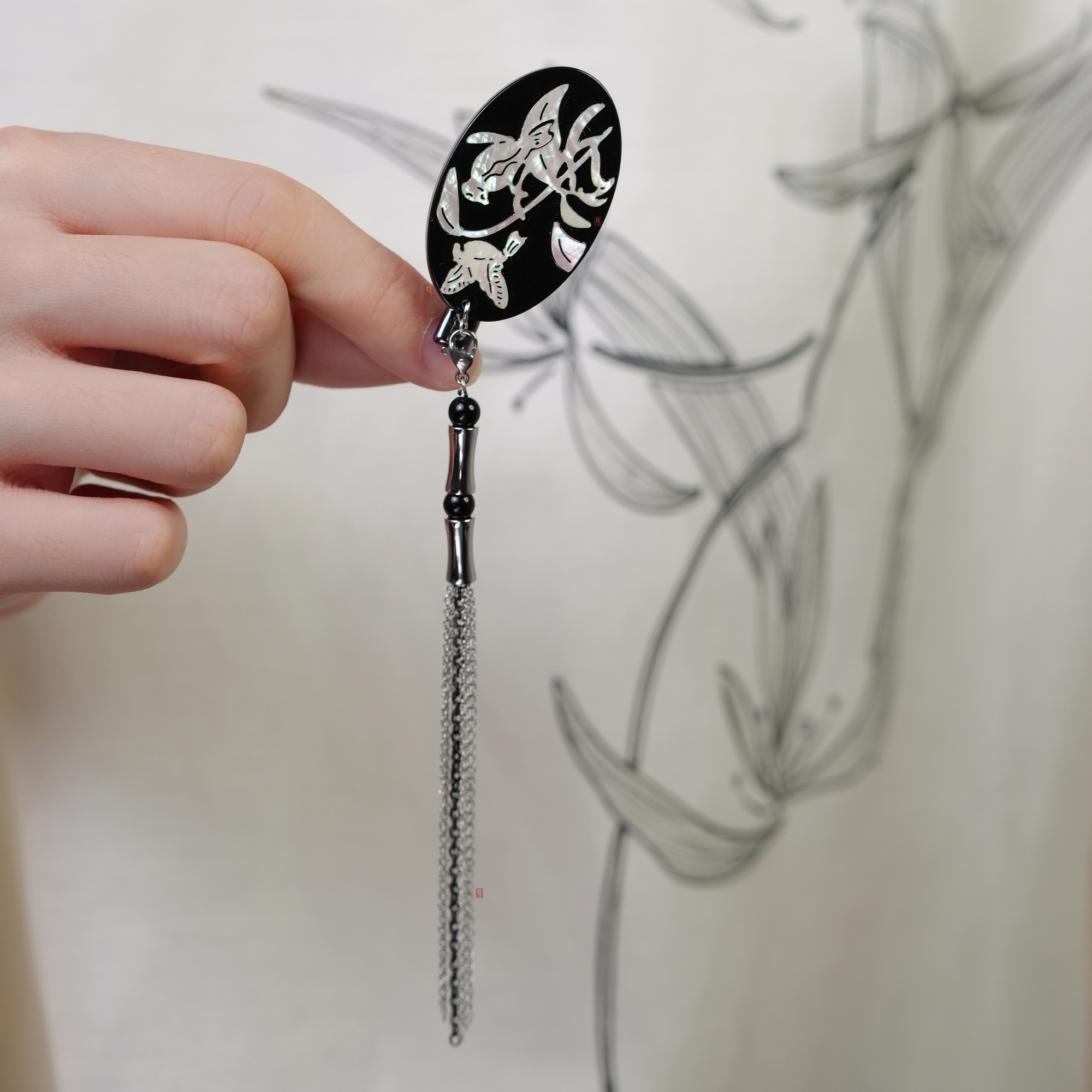 吾珥幽然边夹/WEFJ027 新中式原创设计国风简约清冷感发夹