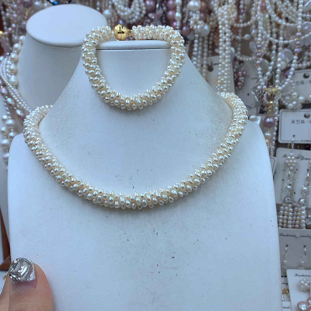 曼***华淡水珍珠耳饰银S925镶嵌