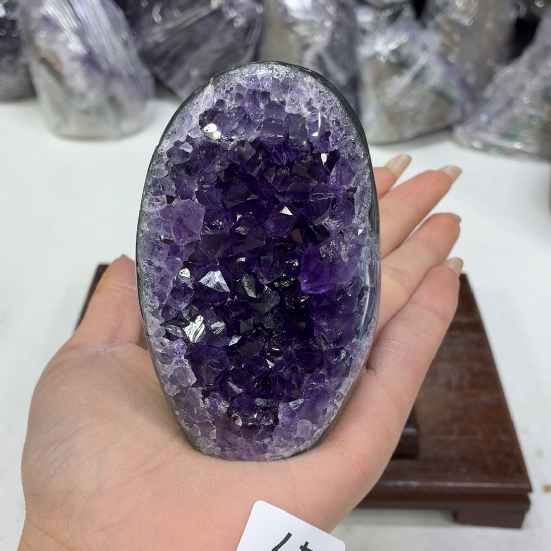 眼镜紫晶未镶嵌水晶